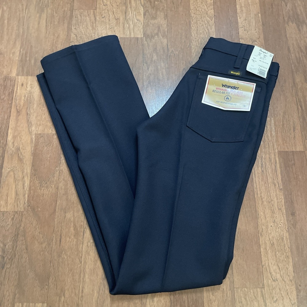 Wrangler Wrancher Men's 30x36 Navy Blue 82NV Polyester Pants NWT VTG Made In USA